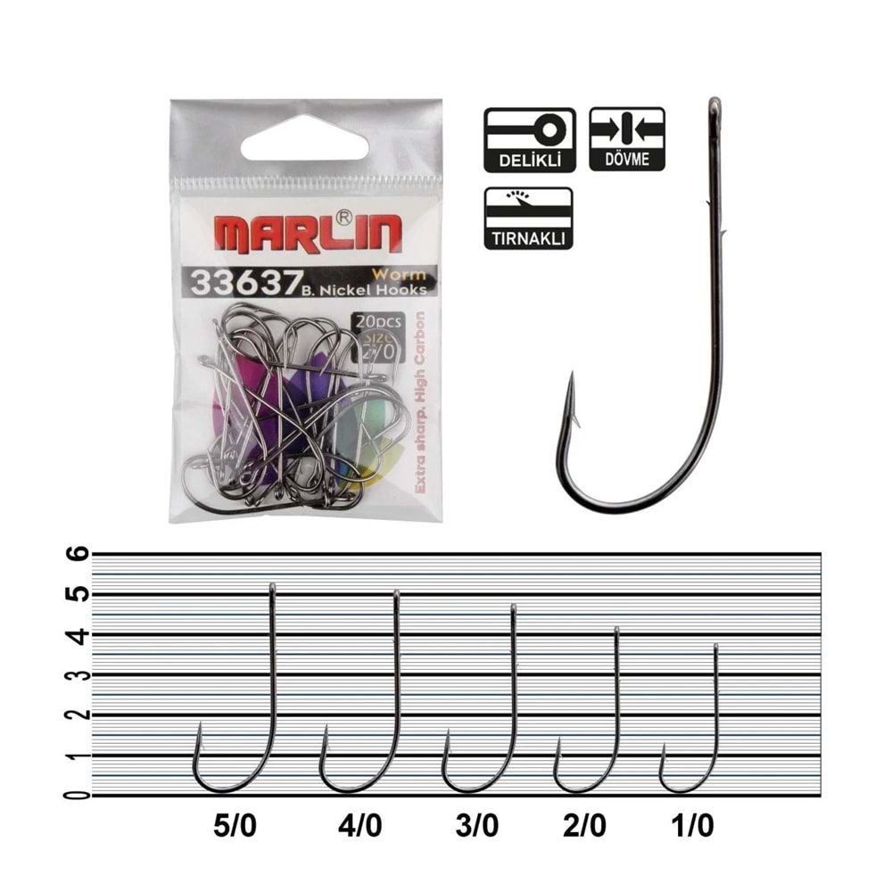 Marlin Code 33637 Worm HC BN İğne Size 3/0