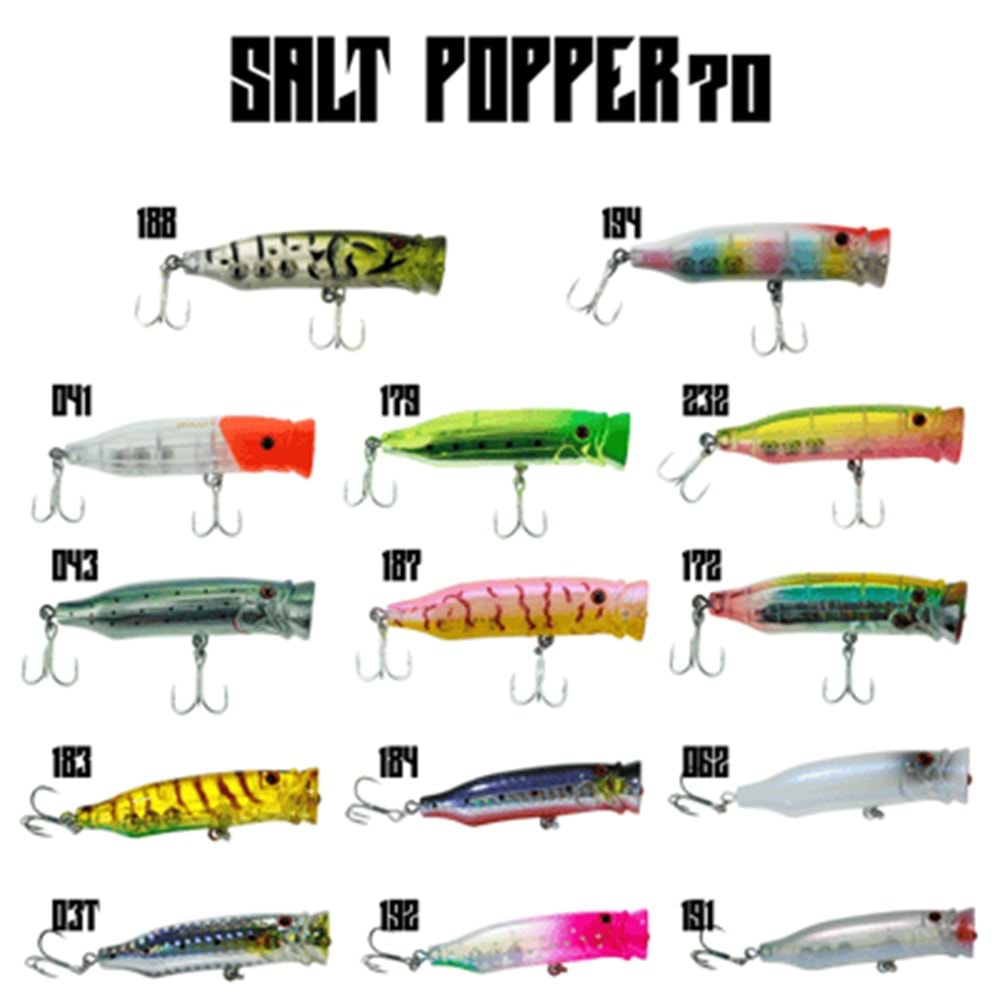 Fujin Salt Popper 70mm 9.5gr Su Üstü Maket Balık