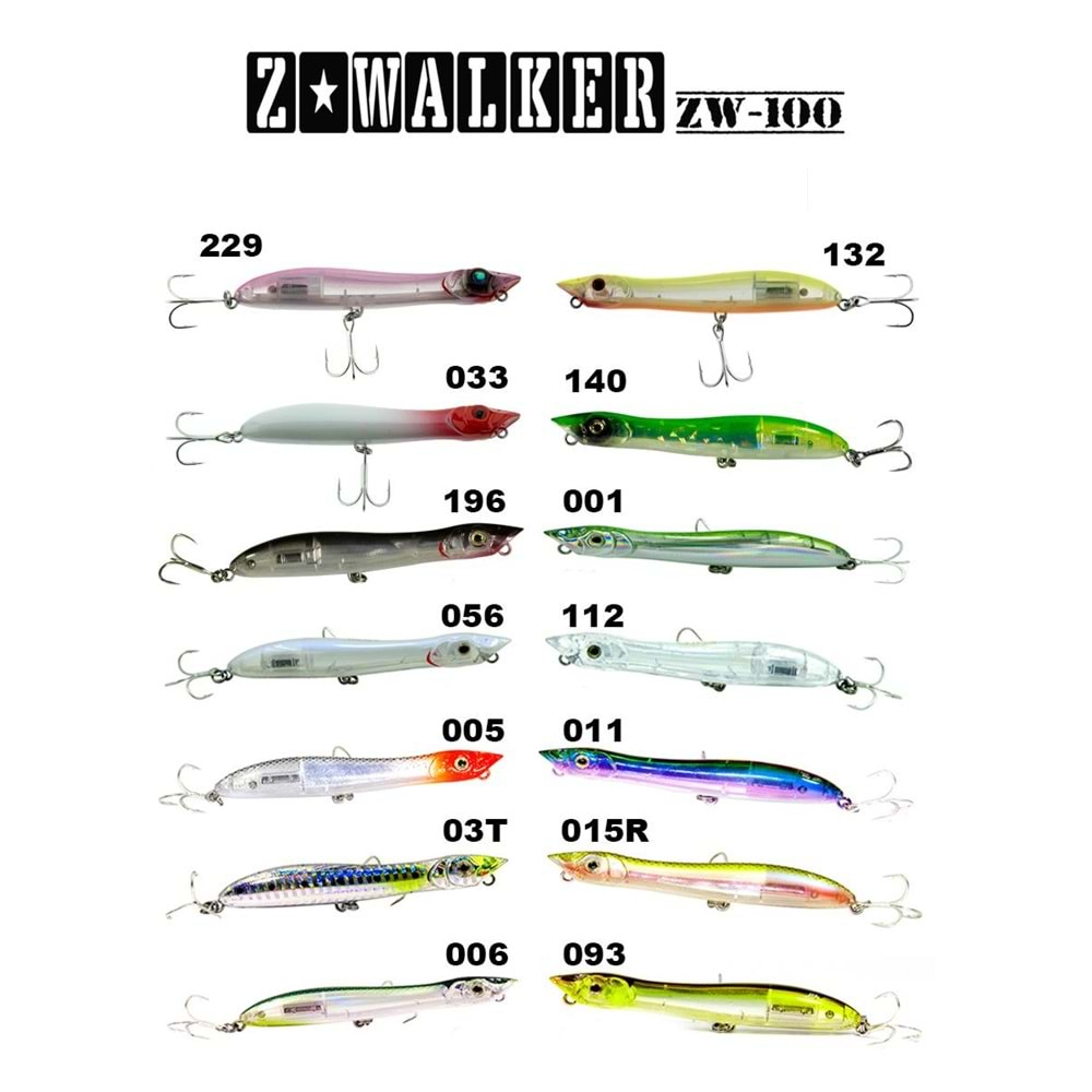 Fujin Z-Walker 100mm 11gr Su Üstü Maket Balık