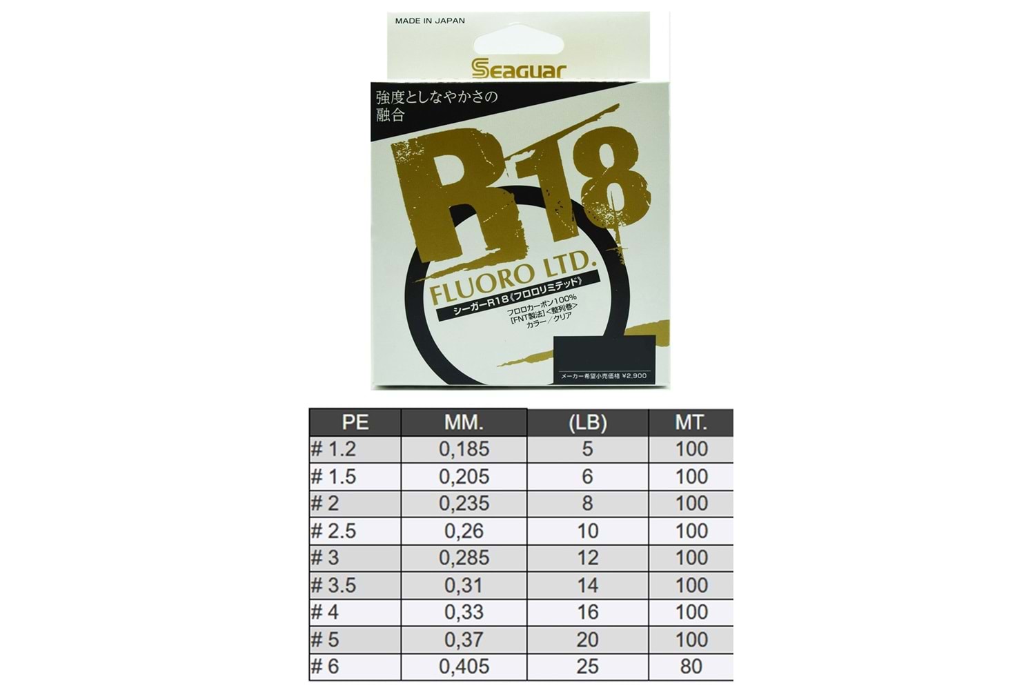 Seaguar R18 Fluoro LTD %100 Fluoro Carbon Misina 100mt