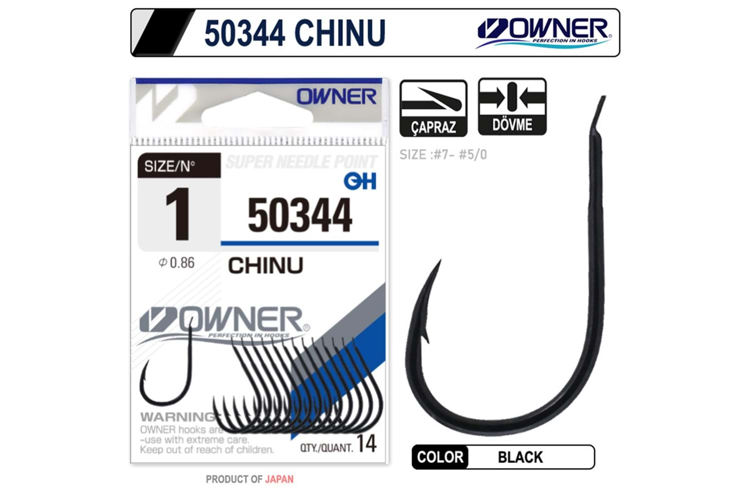 Owner 50344 Chinu Black İğne