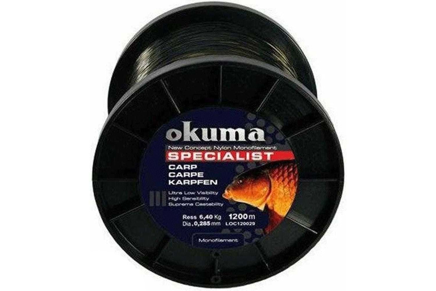 Okuma Carp 1200 mt 17,00 lb 7.73 kg 0,34 mm Camou Misina