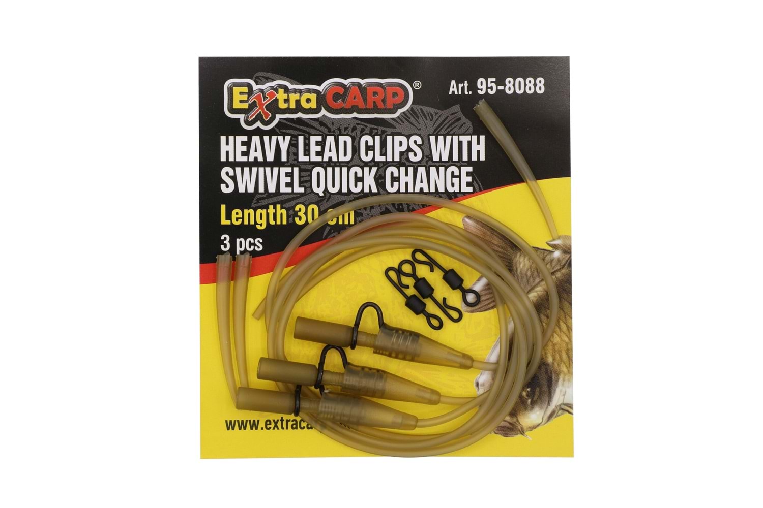 Extra Carp Heavy Lead Clips With Swivel Quick Change 30 cm 3 pcs
