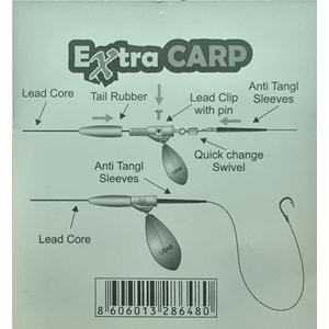 Extra Carp Lead Core System & Safety Clip 60 Cm /2 Systems