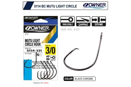 Owner 5114 Mutu Light Black Chrome İğne