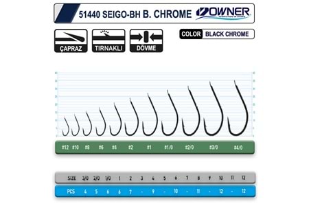 Owner 51440 Seigo-Bh Black Chrome İğne