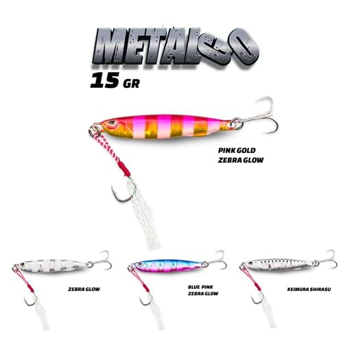 Fujin Metal GO 15gr 55mm Jig Yem Blue Pink Zebra Glow