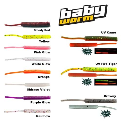 Fujin Baby Worm 5.2 cm Floating LRF Silikonu RAINBOW GLITTER