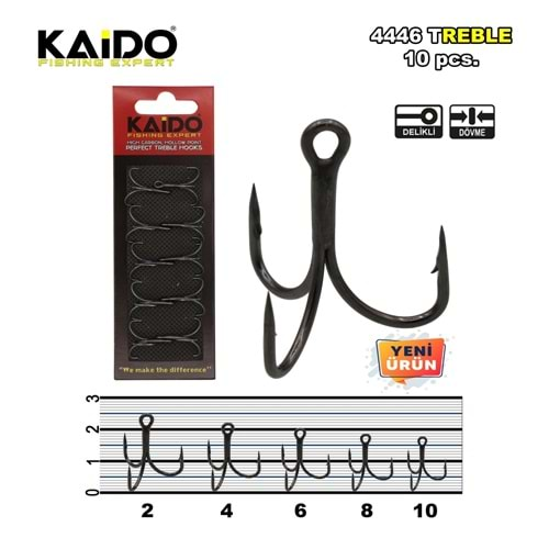 Kaido Treble 4446 Tinned Üçlü Çarpma İğnesi Size:2