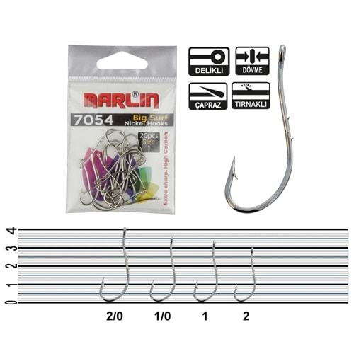 Marlin Code 7054 Nickel İğne Size 1/0