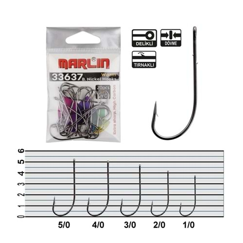 Marlin Code 33637 Worm HC BN İğne Size 3/0